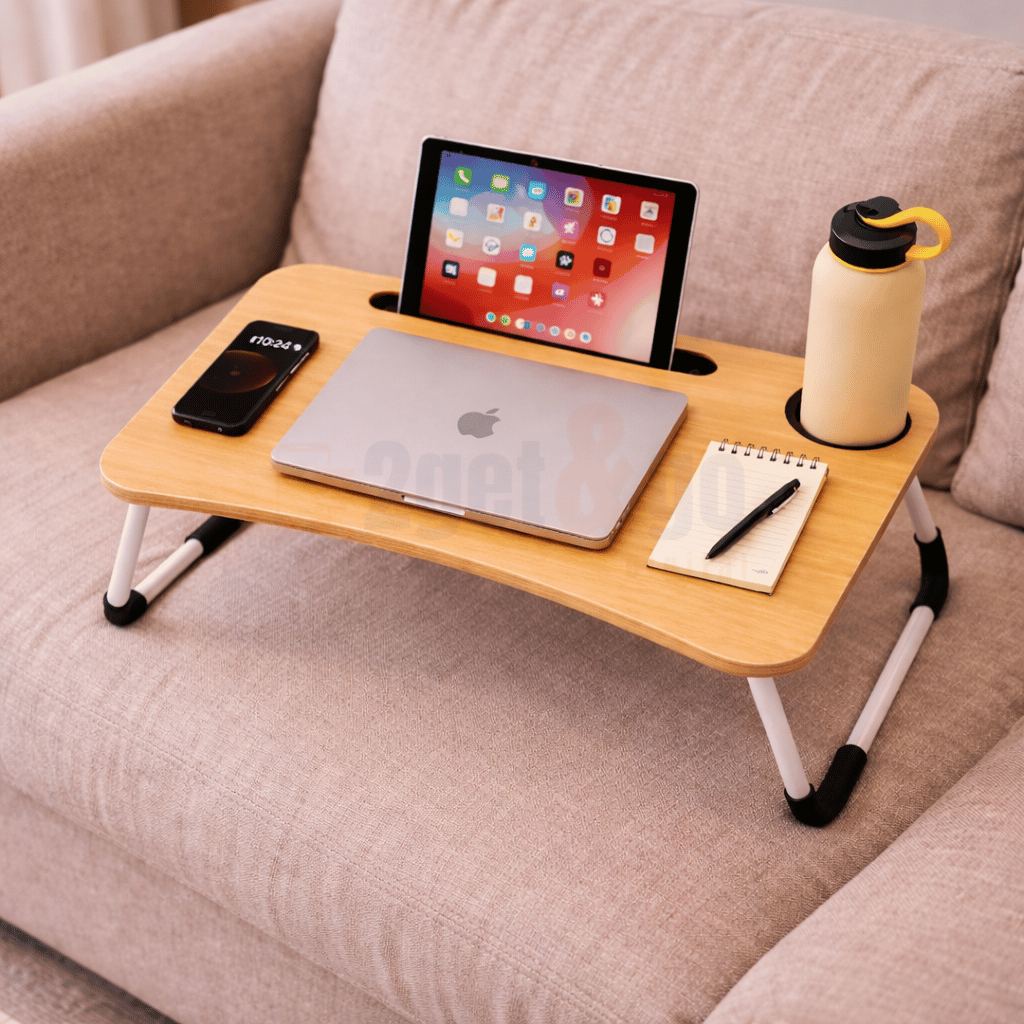Mesa Dobrável Notebook Retrátil Home Office Apoio Cama Sofá Trabalho Café — imagen 3