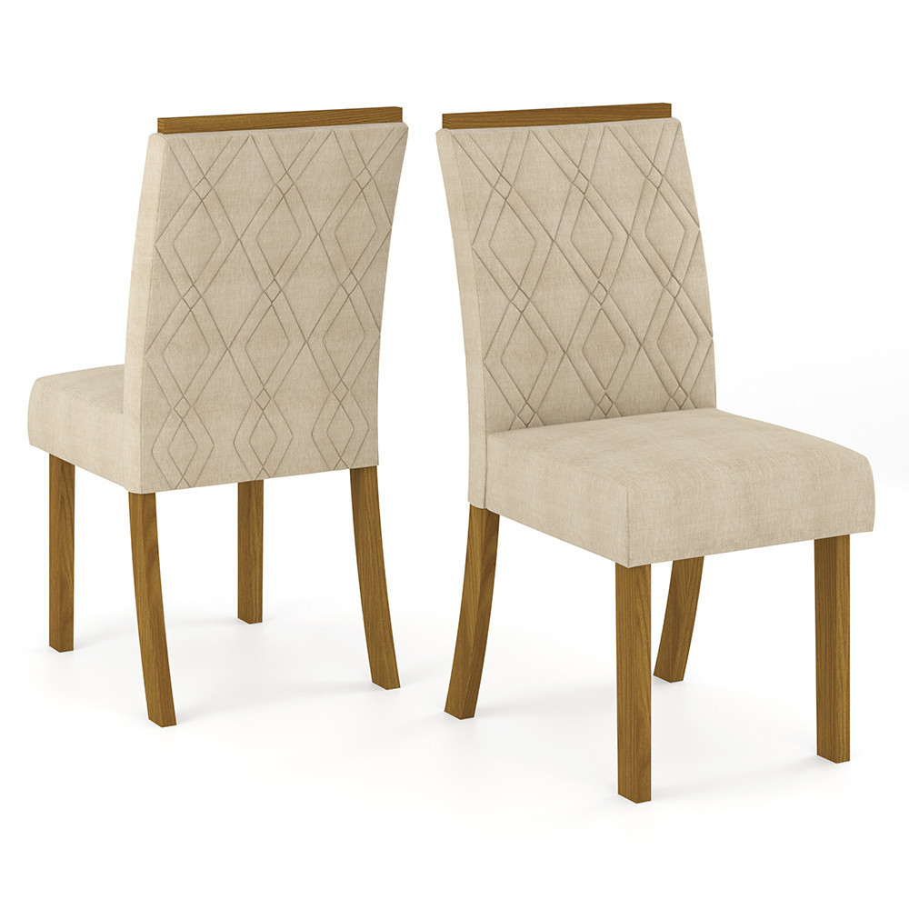 Conjunto Sala de Jantar Mesa 120 Cm Tampo MDF 4 Cadeiras Lupita Casa 812 — imagen 5