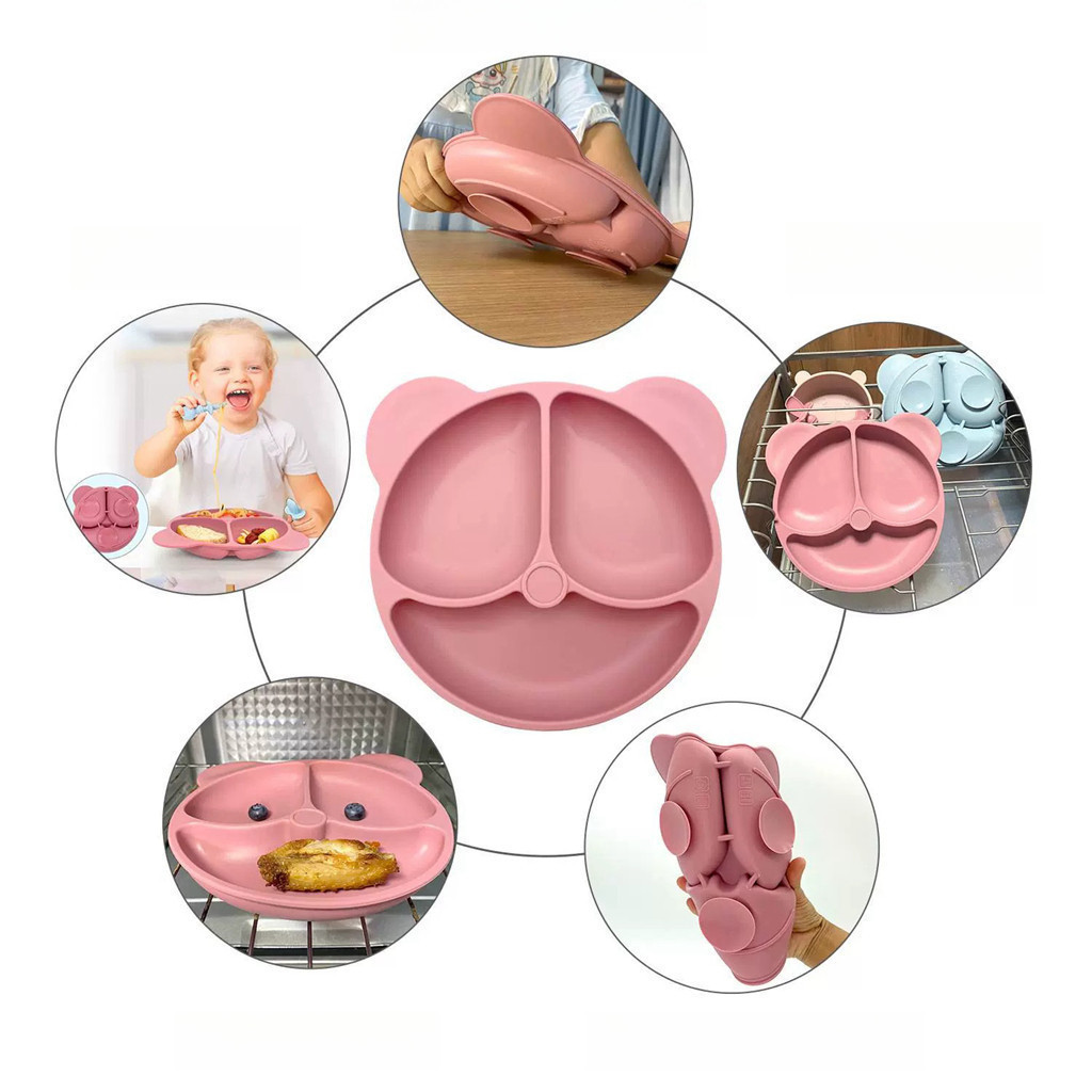 Kit Talheres bebê silicone 4/6/8 Peças Talheres Infantil Com Ventosa Canudo Colher Babador Garfo — imagen 3
