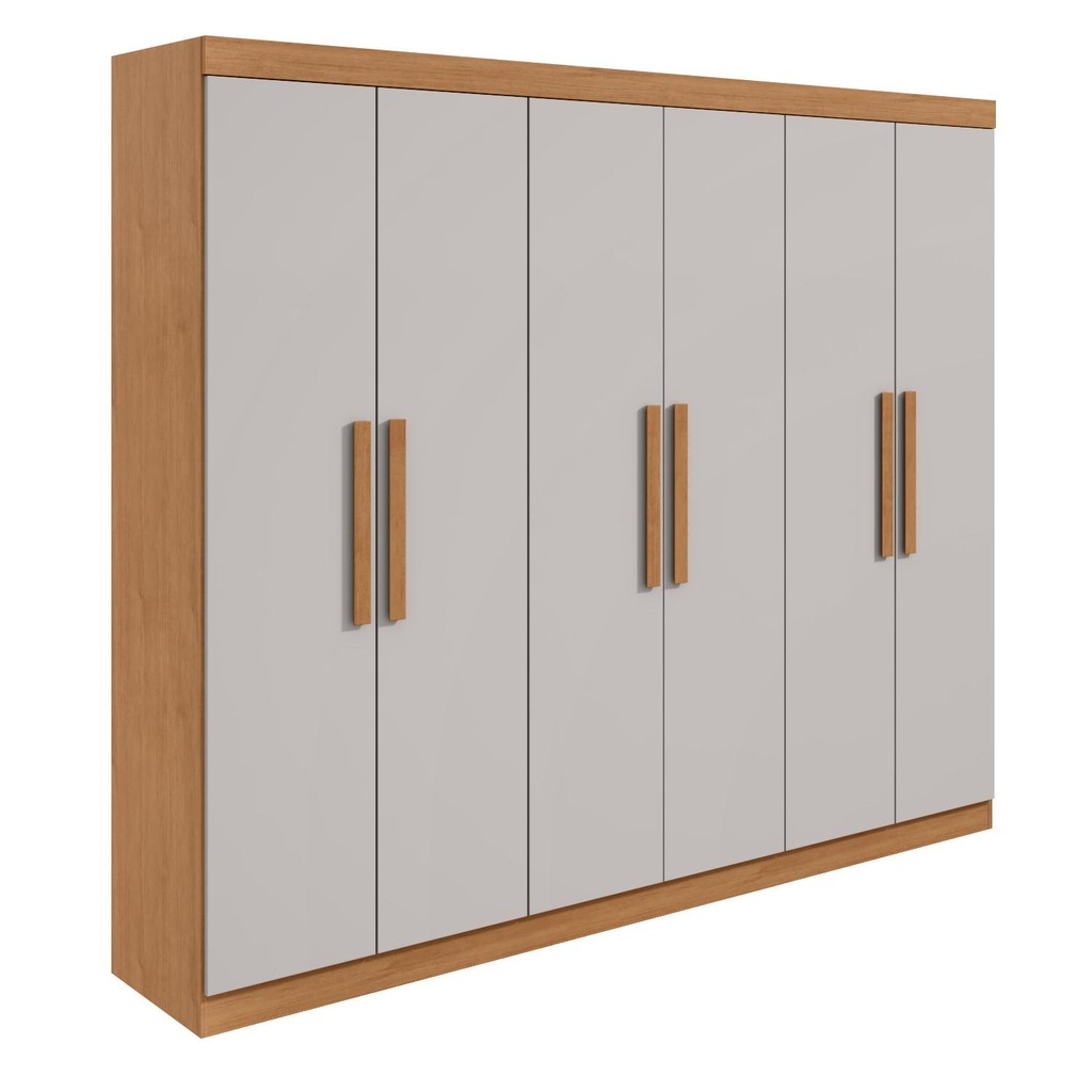 Guarda Roupa Casal 6 Portas Easy Slim Amendoa Clean/off White — imagen 2