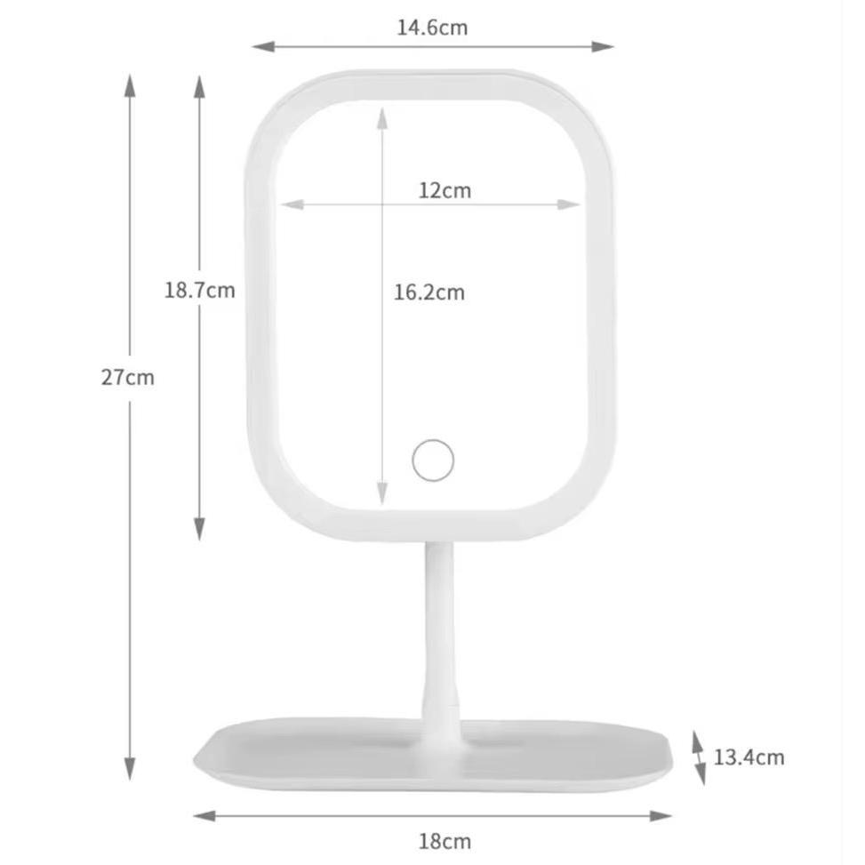 Espelho de Led Com Base Para Maquiagem Portátil Com 3 Tipos de iluminação Rotação Abajur — imagen 5