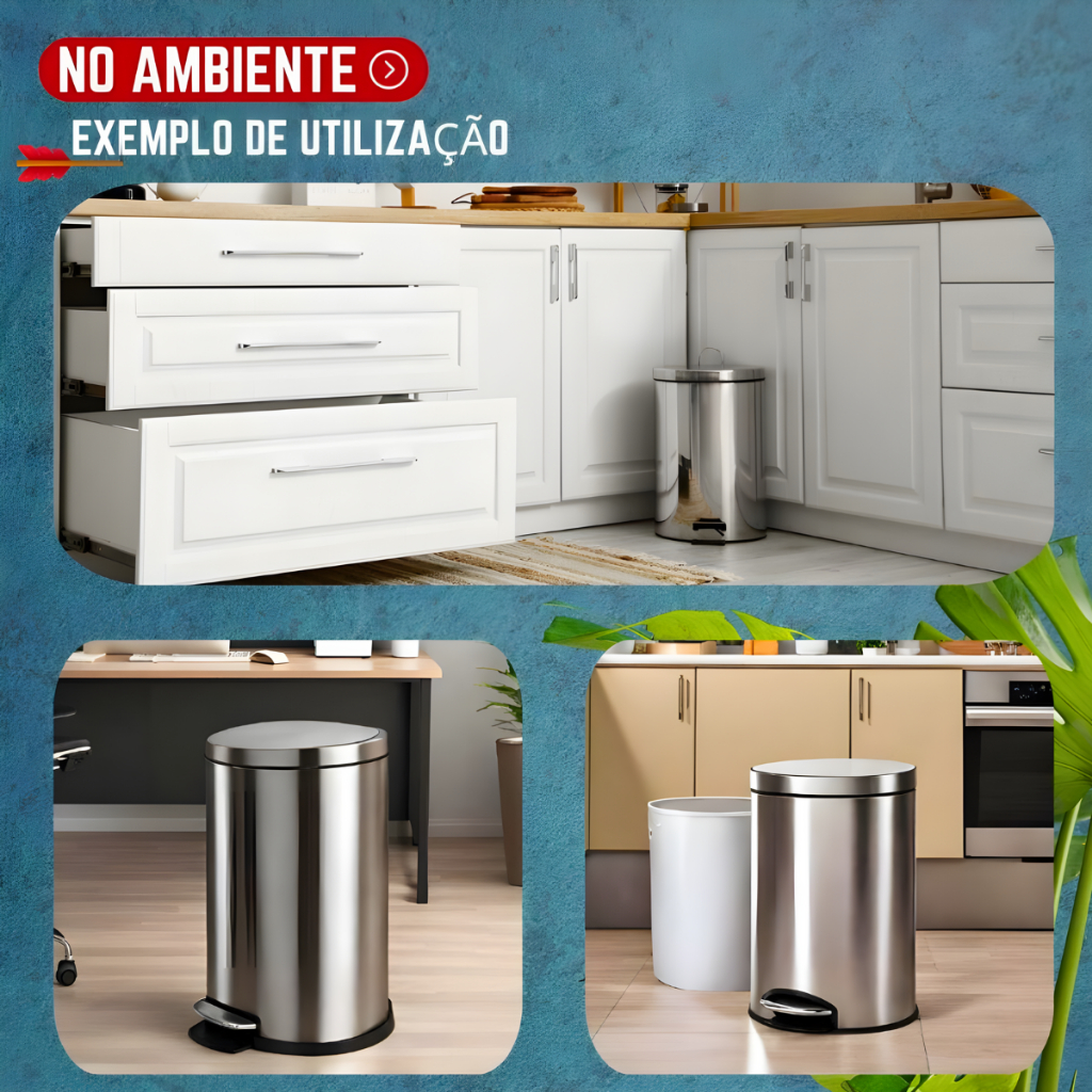 Lixeira Banheiro Inox 5 Litros + Escova Sanitária Inox Ou Itens Avulsos — imagen 6