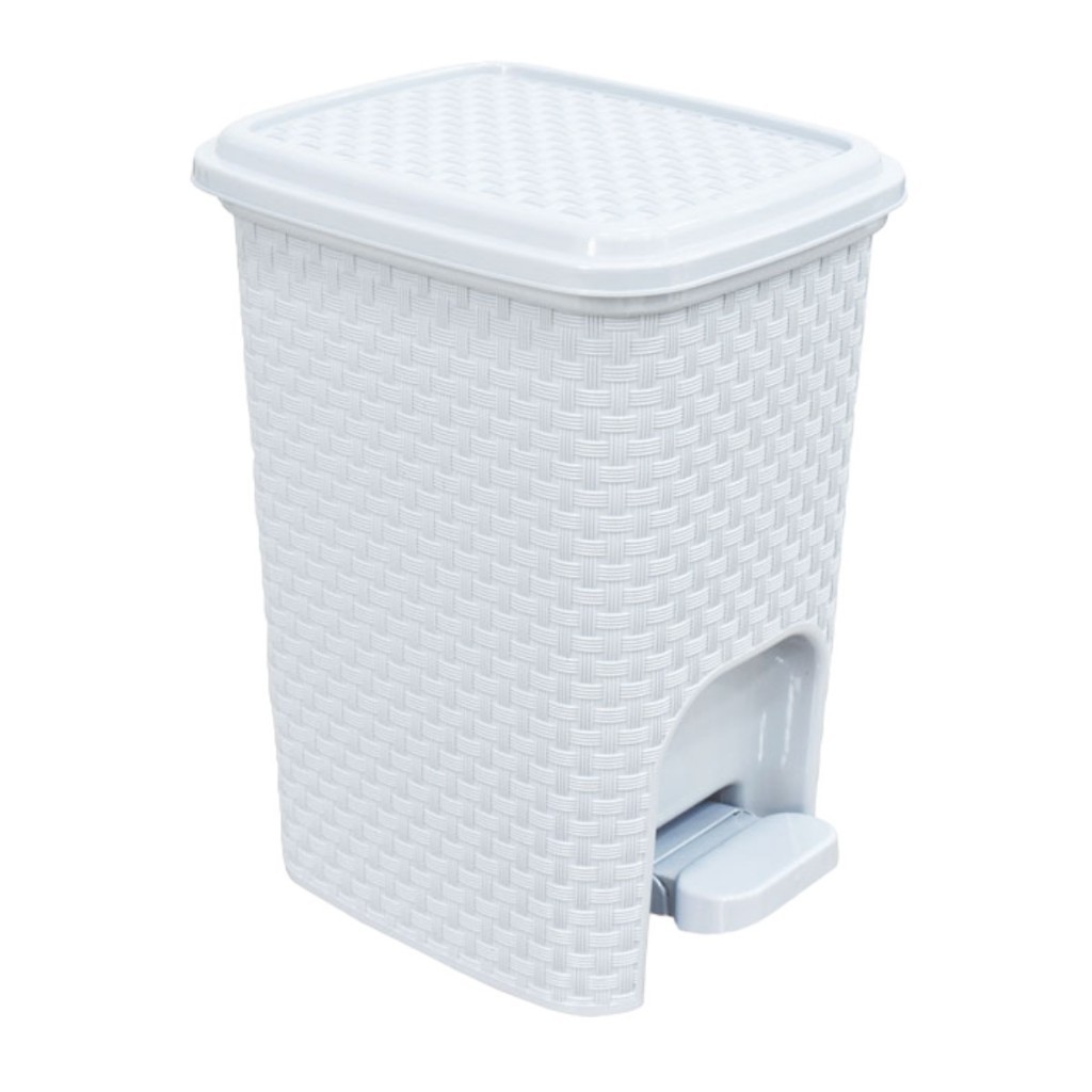 Conjunto Lixeira Branca 7 litros + Escova Sanitária Reforçada Casa Banheiro Limpeza Kit Preto — imagen 8
