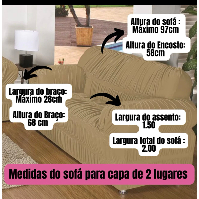 Jogo de Capa de Sofá de 3 e 2 lugares com 25 Elásticos TECIDO ULTRA RESISTENTE — imagen 2