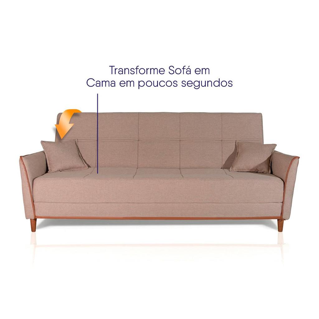 Sofá Cama Sérvia 2,00m Bege Bouclê - King House — imagen 5