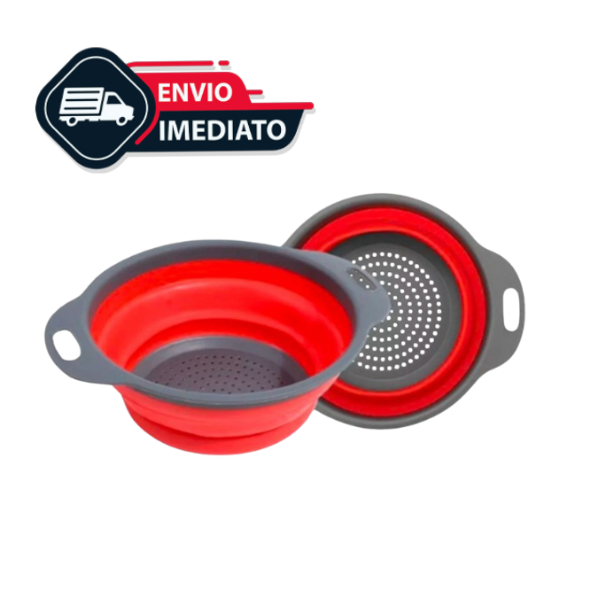 Escorredor Redondo Retrátil Dobrável Silicone Multiuso Verduras Frutas Arroz Macarrão Casa — imagen 8