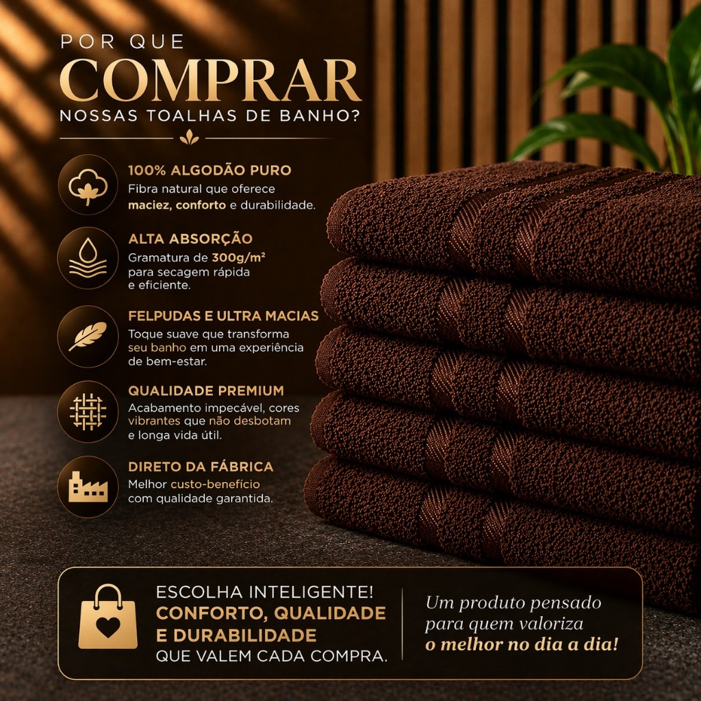 Kit 4 Toalhas - Banho Felpudas Ultra Macias 100% Algodão Puro 1,30x65cm Conforto e Qualidade — imagen 4