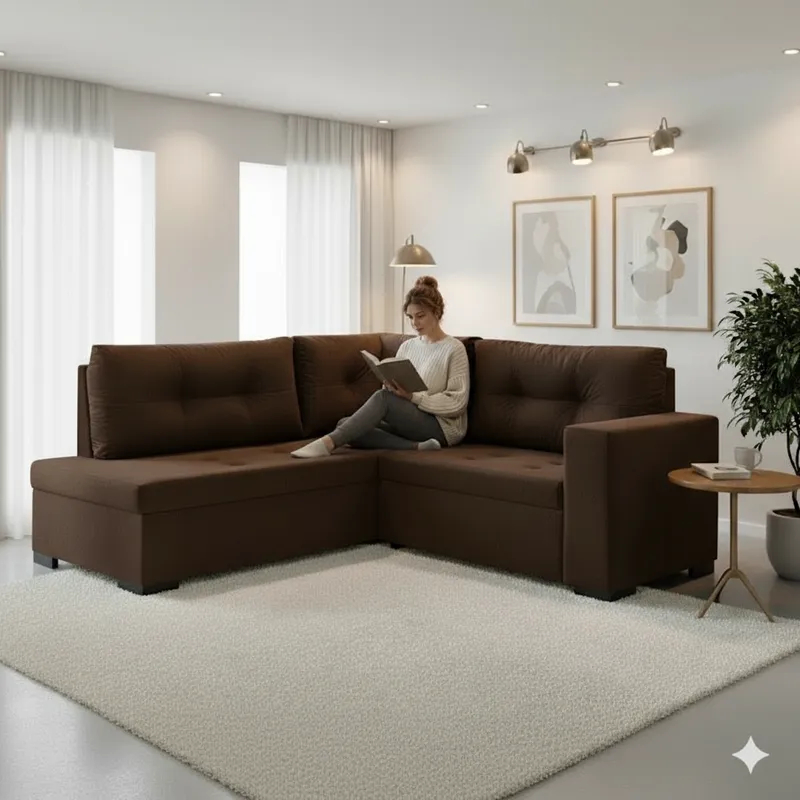 Sofá De Canto Lily Com Design Moderno E Aconchego — imagen 3