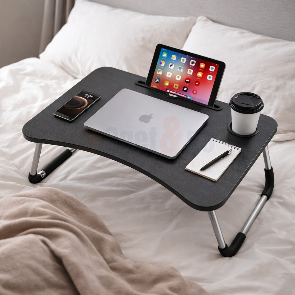 Mesa Dobrável Notebook Retrátil Home Office Apoio Cama Sofá Trabalho Café — imagen 4