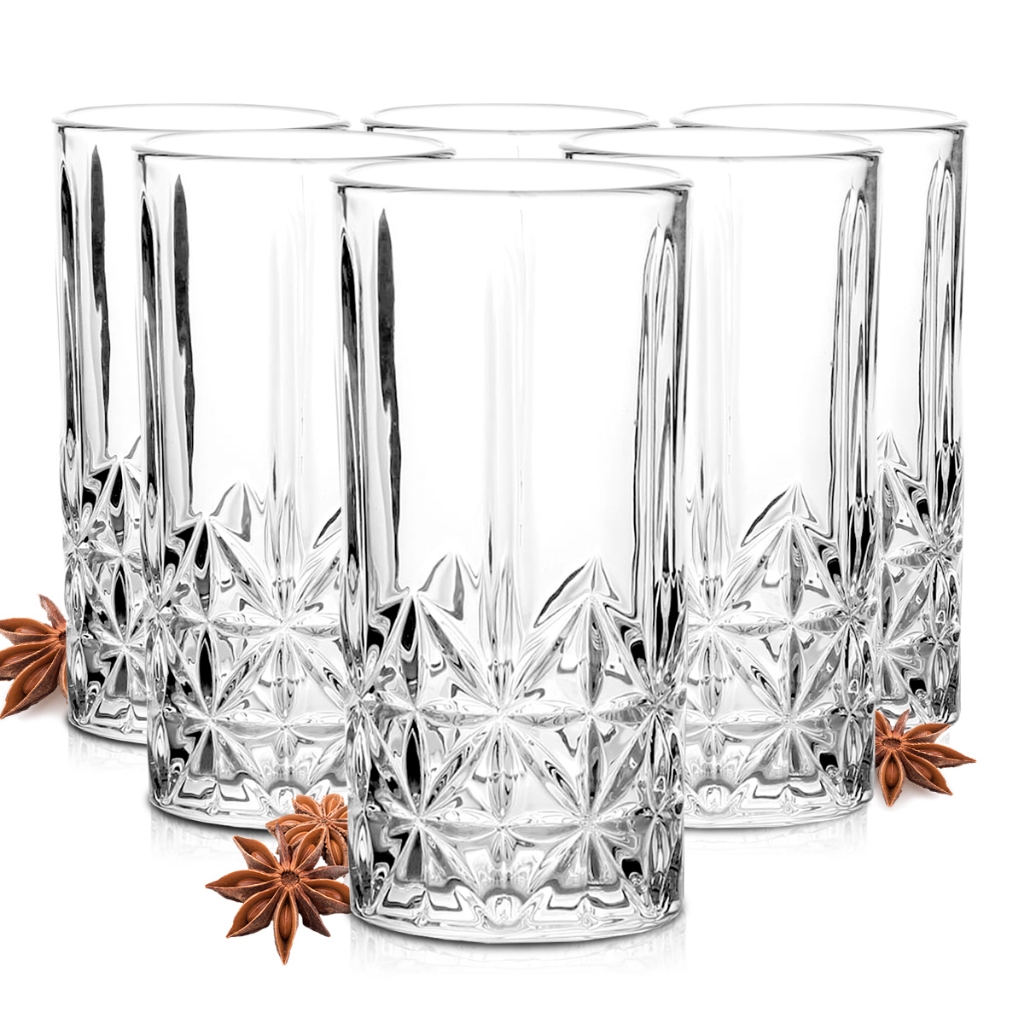 Jogo 6 Copos de Vidro Adhara 360ml – Design em Relevo Estilo Cristal — imagen 7