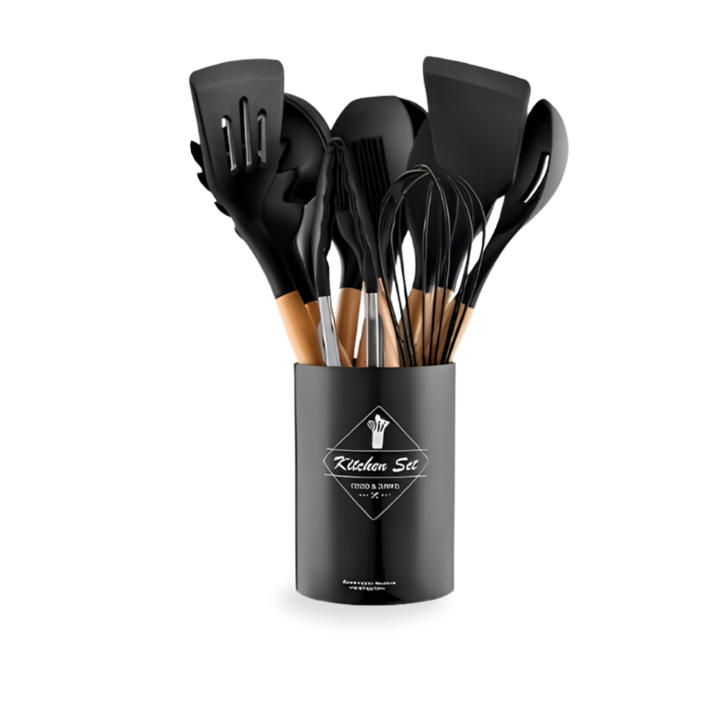 Utensílios Silicone Cozinha 12 Peças Antiaderente Fácil Limpeza Alta Resistência — imagen 4