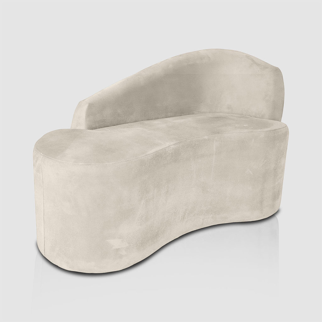 Mini Sofá Orgânico 2 Lugares Curvo Aurea Elegante Suede — imagen 4