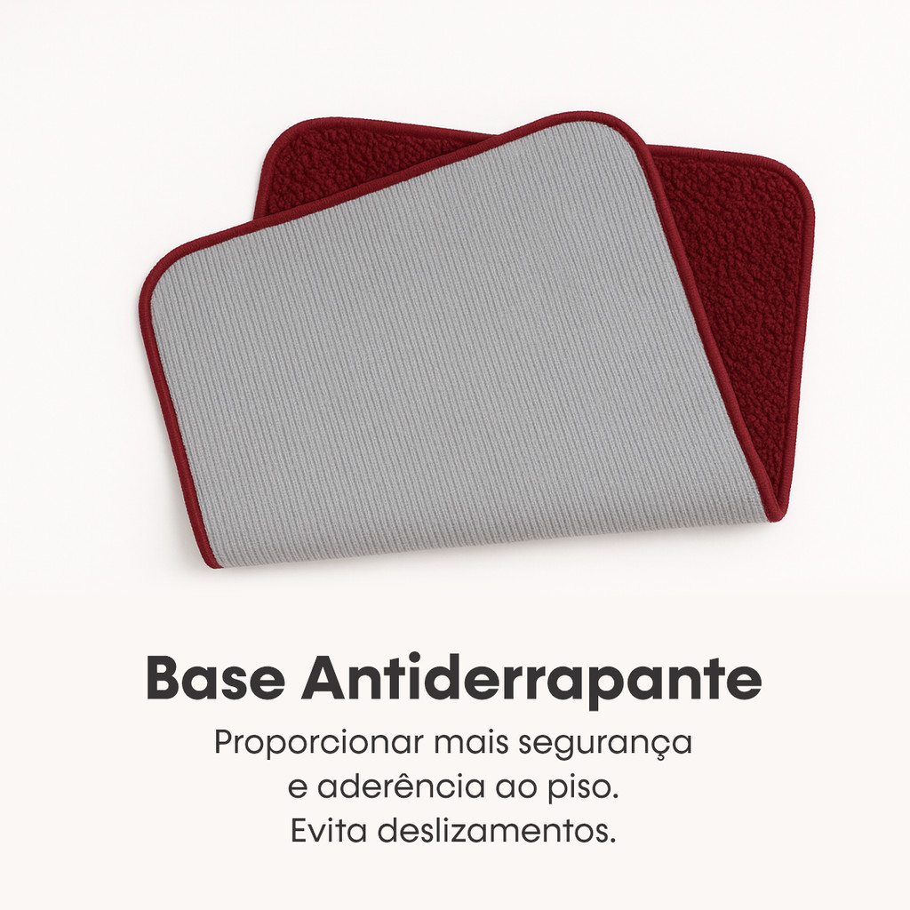 Kit Jogo 3 Peças Tapete Banheiro Premium Estampas Toque Macio Peluciado Antiderrapante Várias Cores — imagen 4