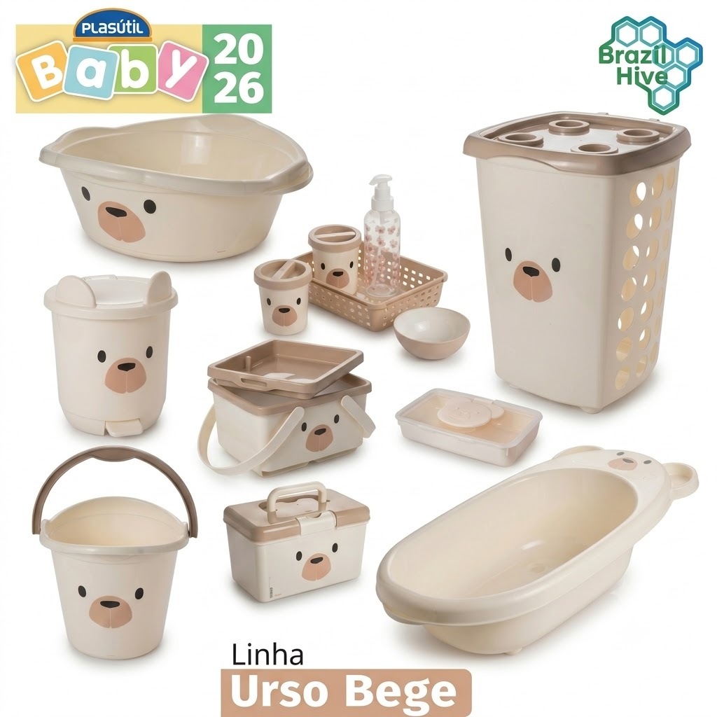 KIT BEBÊ CESTO INFANTIL BANHEIRA BACIA BALDE LIXEIRA KIT TROCADOR KIT HIGIENE PLASÚTIL LUXO