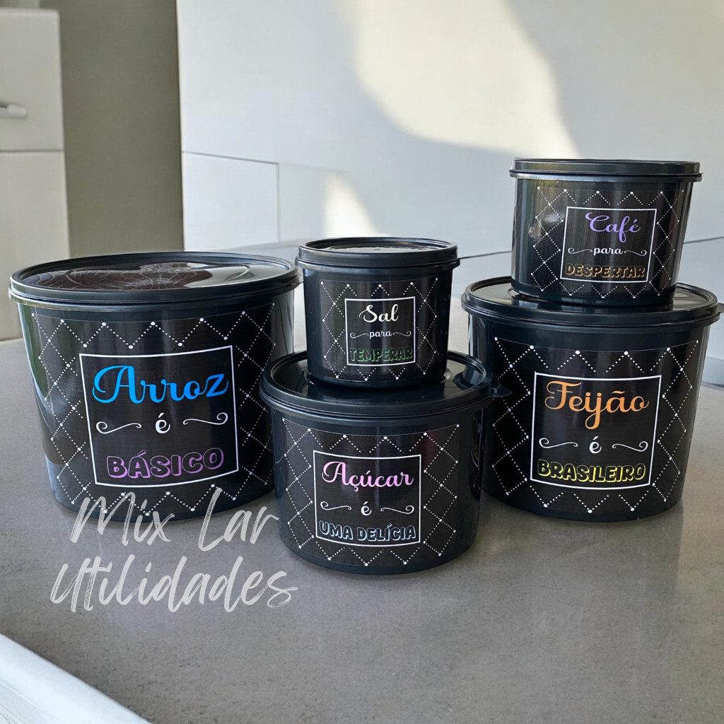 Kit de potes para mantimentos de cozinha com 5 peças porta condimentos — imagen 8