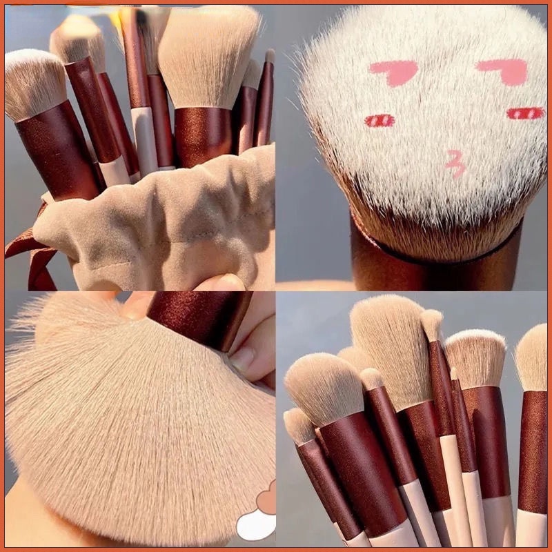Kit 13 Pcs Pincéis De Maquiagem Profissionais Kabuki Contour — imagen 4