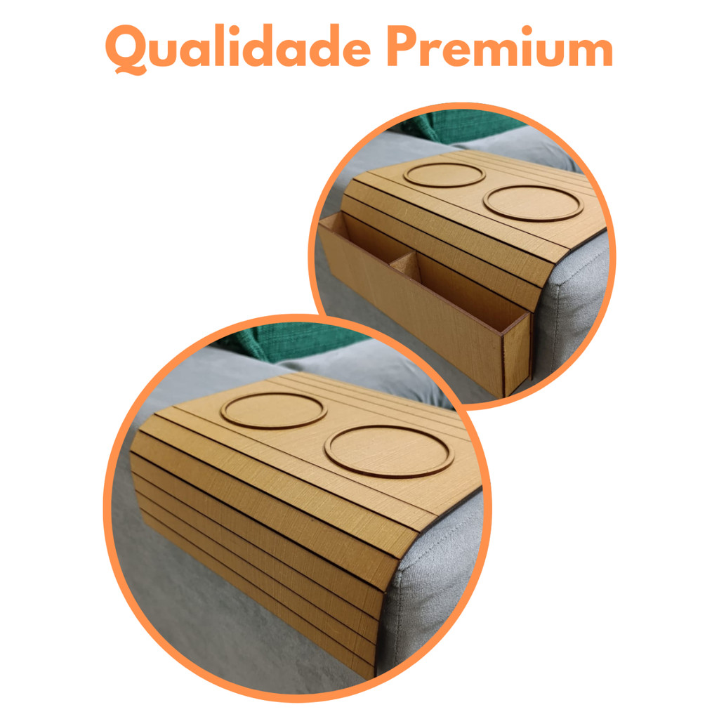 Kit 2 Esteiras Porta Copo Braço Suporte de Sofa Apoio Para Bebidas — imagen 7