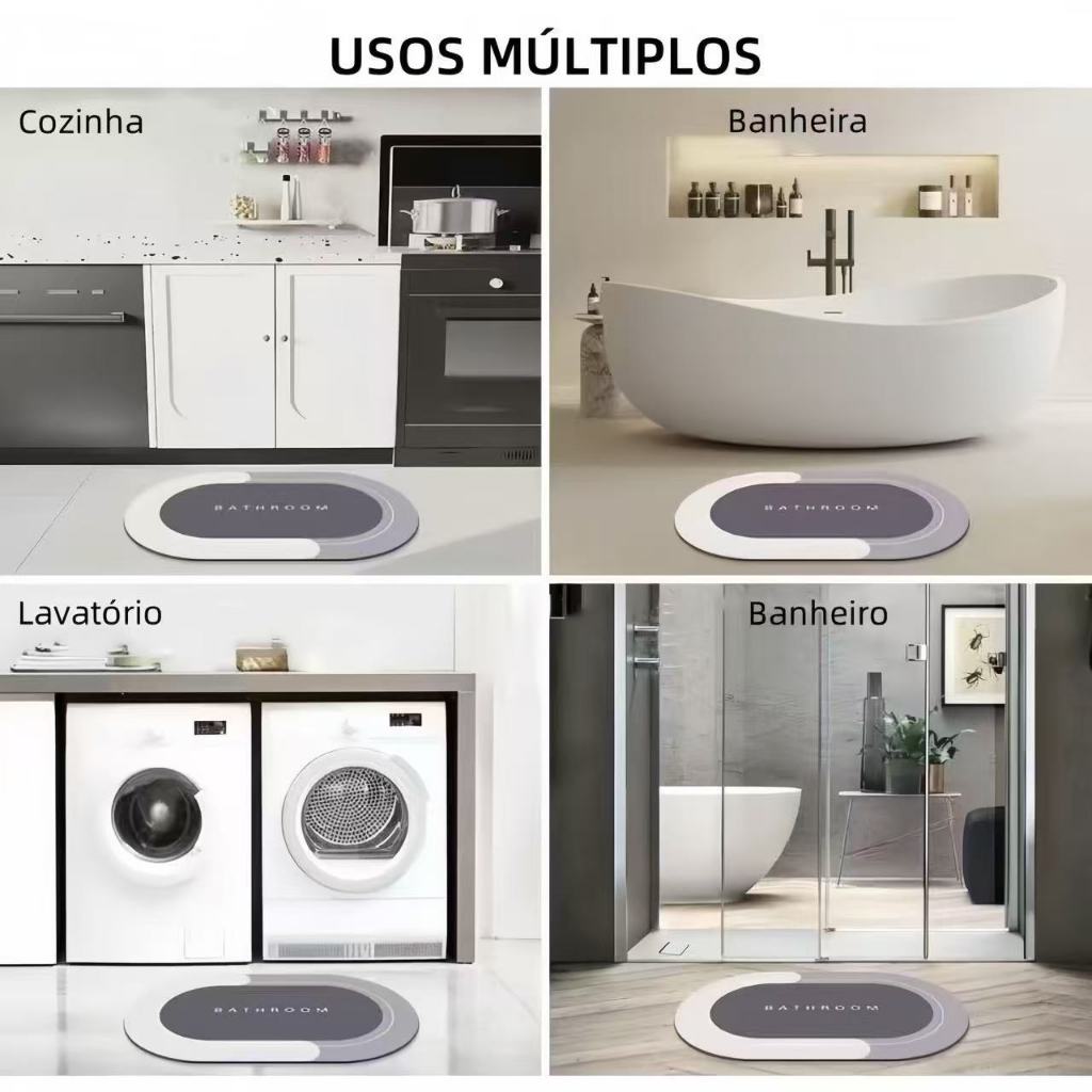 kit Tapete para Banheiro de Secagem Rápida e Super Absorvente Ideal para Chuveiro Cozinha e Varanda — imagen 6