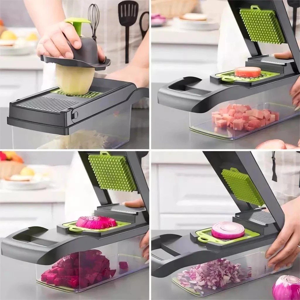 Fatiador Profissional Multifuncional 16 em 1 de Aço Inoxidável - Ideal para Vegetais, Frutas e Legumes — imagen 7