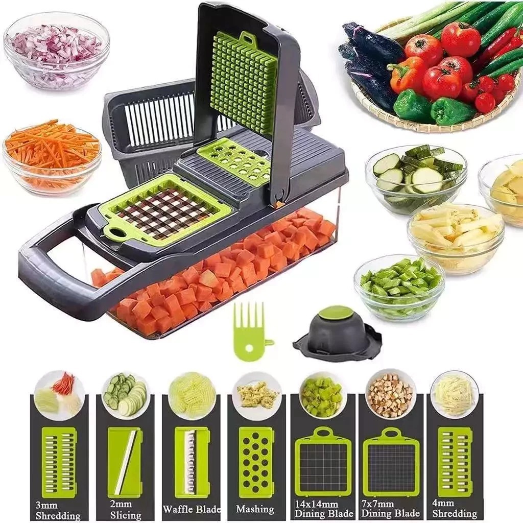 Fatiador Profissional Multifuncional 16 em 1 de Aço Inoxidável - Ideal para Vegetais, Frutas e Legumes — imagen 6