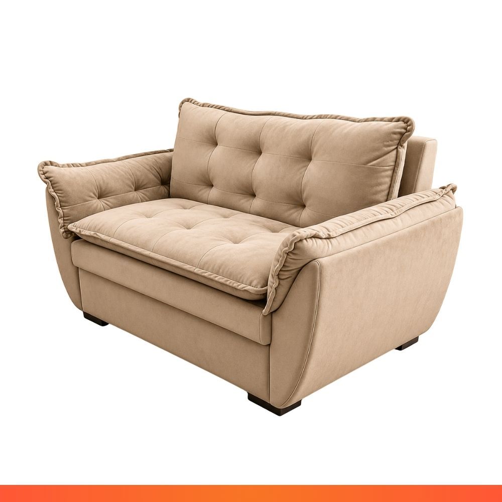 Sofá  2 Lugares Namoradeira Safira 1,55m Suede Extra Macio — imagen 4