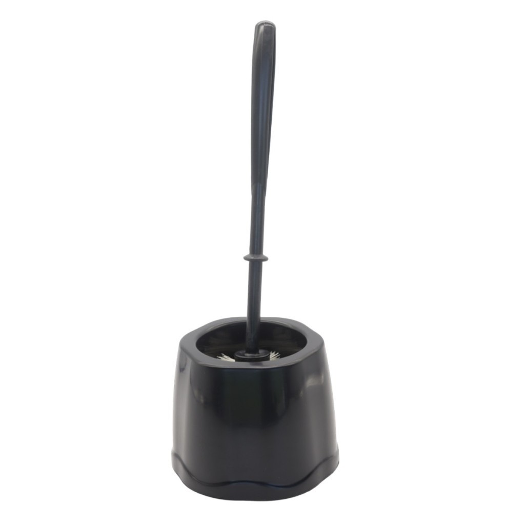 Conjunto Lixeira Branca 7 litros + Escova Sanitária Reforçada Casa Banheiro Limpeza Kit Preto — imagen 6