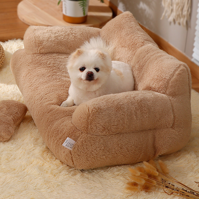 Sofá Cama De Luxo Para Gatos Inverno Ninho Quente Pequenos Cães Médios Confortável De Pelúcia Cachorros — imagen 8