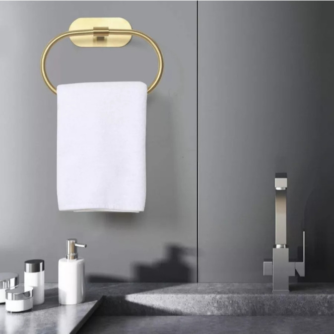 Kit Acessórios Banheiro Cabide Toalheiros Papeleira 4 Peças Dourado ES — imagen 4