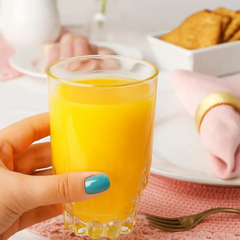 Jogo de Copos de Vidro Trabalhado 230ml Luxo | Kit para Drinks Água Suco | Design Elegante Mesa Posta — imagen 4