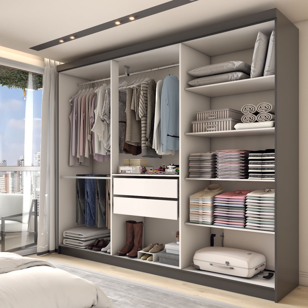 Guarda-Roupa Casal Odisseia 6 Portas 2 Gavetas com Espelho — imagen 2