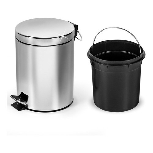 Kit lixeira banheiro com Pressão 3L e 5L e Escova inox sortida Cozinha ou Banheiro aço inoxidável — imagen 8
