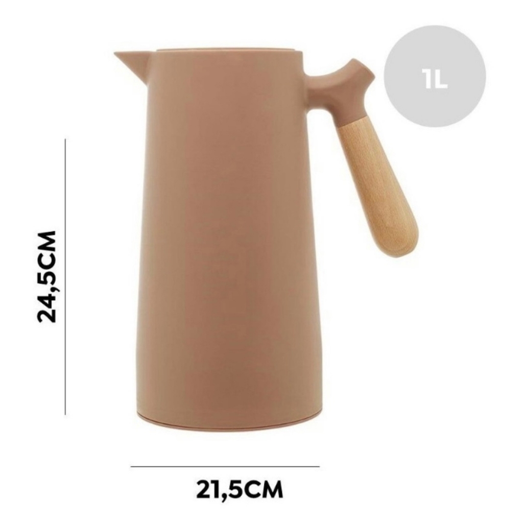 Garrafa Térmica Nórdica 1 Litro Café Chá Cabo de Madeira — imagen 7