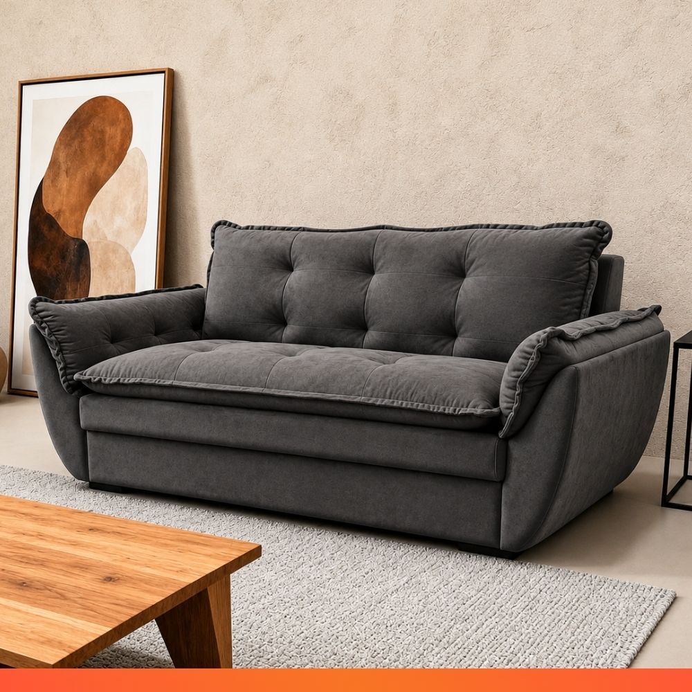 Sofá  2 Lugares Namoradeira Safira 1,55m Suede Extra Macio — imagen 2
