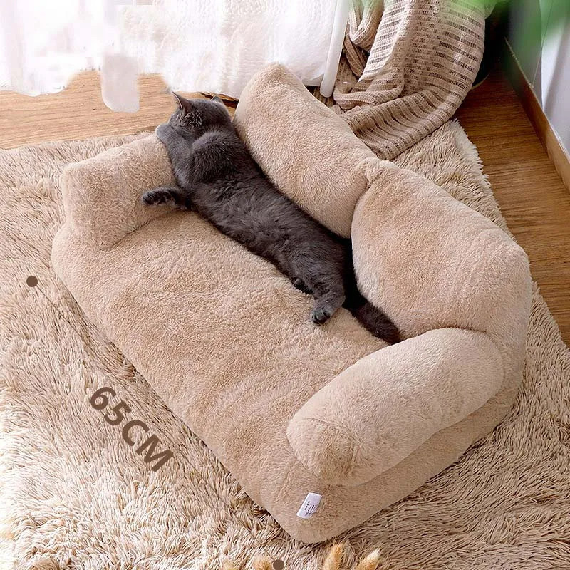 Sofá Cama De Luxo Para Gatos Inverno Ninho Quente Pequenos Cães Médios Confortável De Pelúcia Cachorros — imagen 7