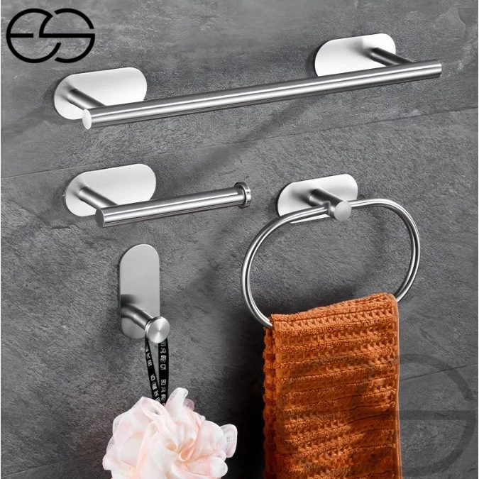 Kit Acessórios Banheiro Cabide Toalheiros Papeleira 4 Peças Dourado ES — imagen 7