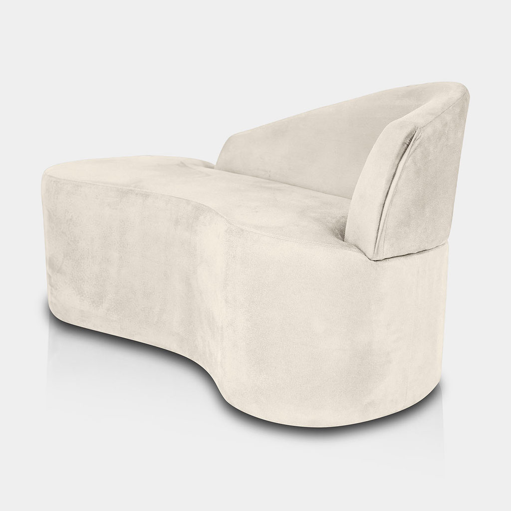 Mini Sofá Orgânico 2 Lugares Curvo Aurea Elegante Suede — imagen 5