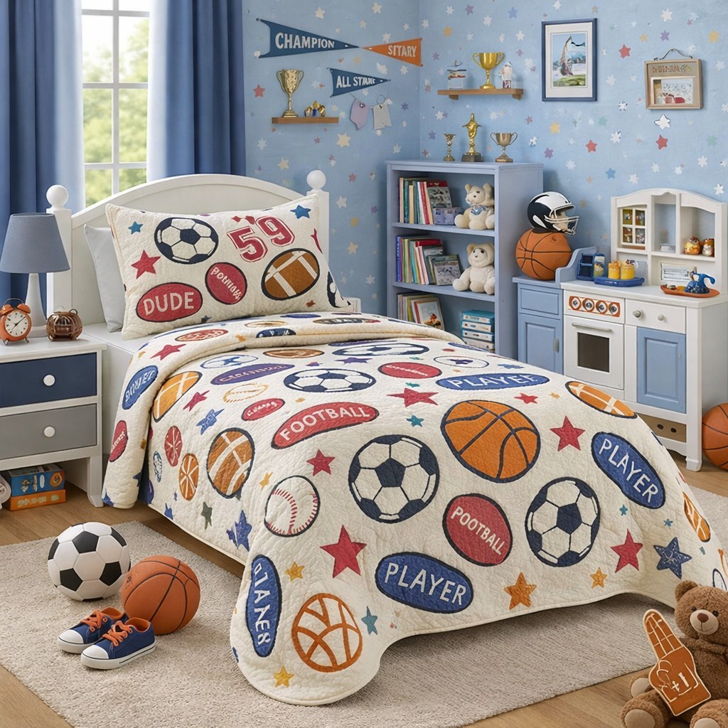 Kit Colcha Boutis Cobre Leito Solteiro Infantil Menina e menino Unissex 2 Peças — imagen 4