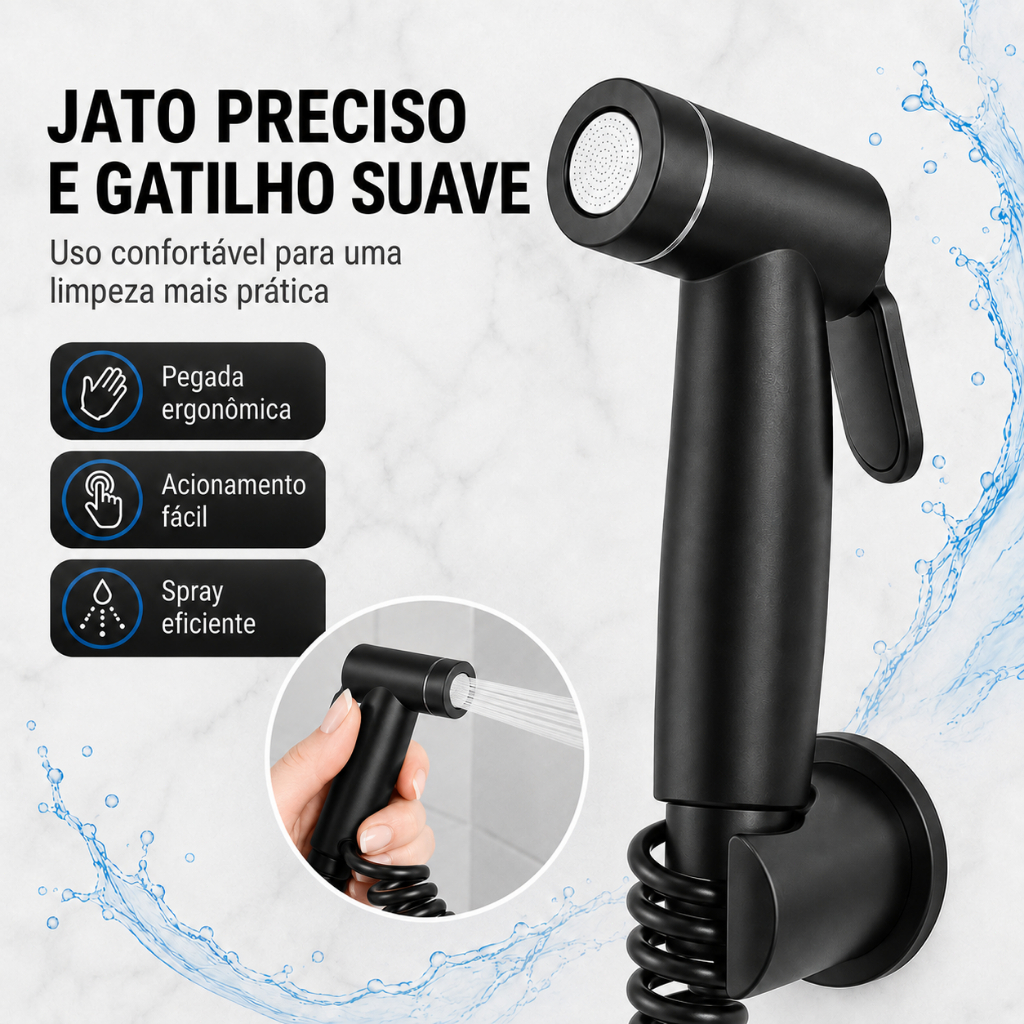 Chuveirinho Kit Banheiro premium Ducha Higiênica Com Registro Torneira Dupla em Metal Abs Para Banheiro Lavado Aço — imagen 2