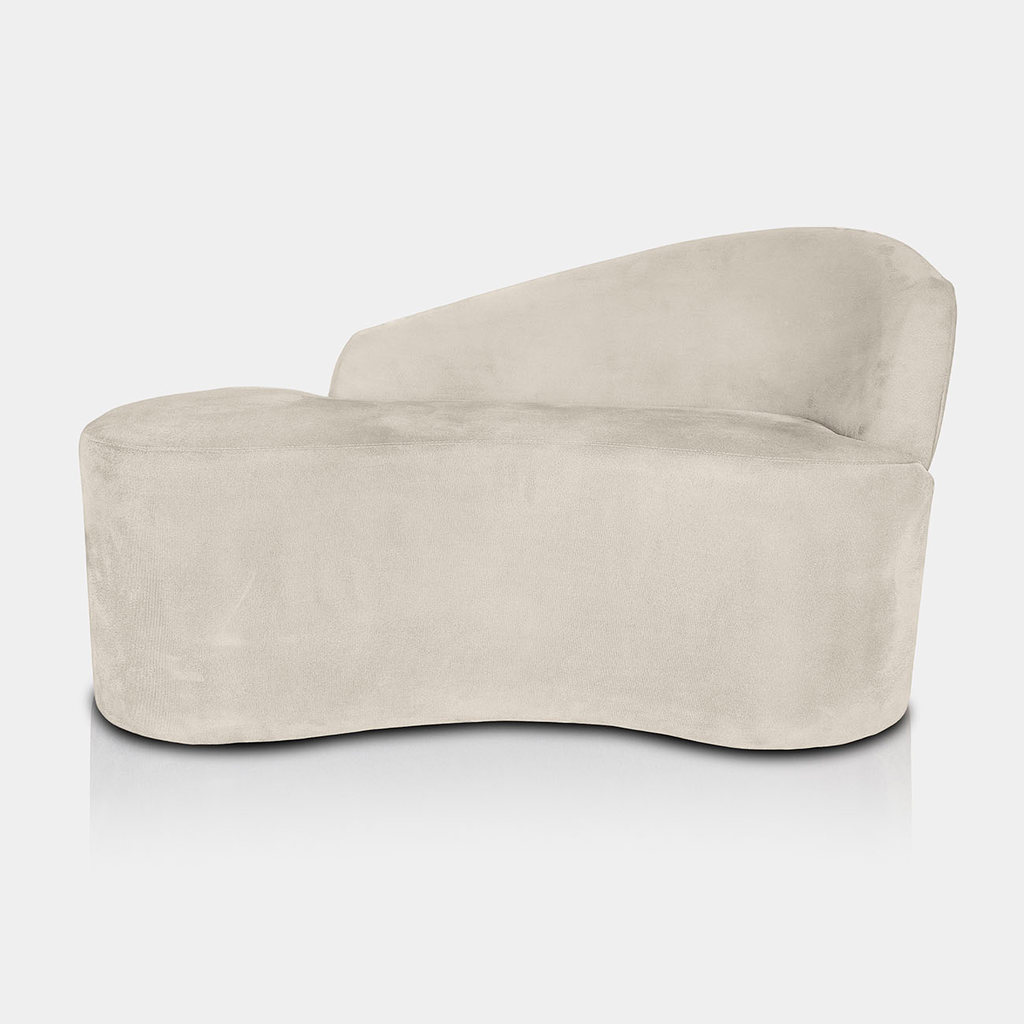 Mini Sofá Orgânico 2 Lugares Curvo Aurea Elegante Suede — imagen 3