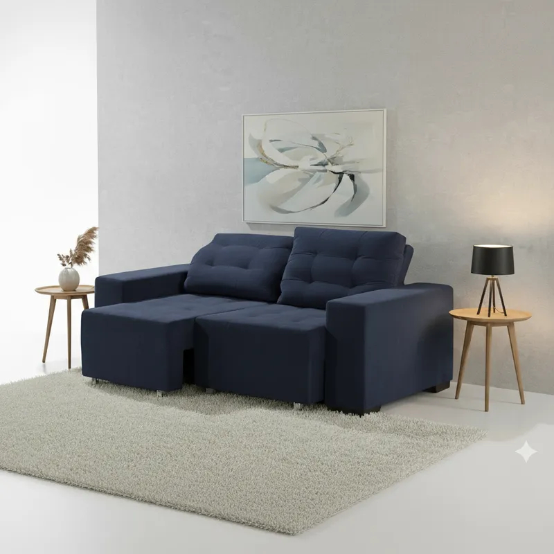 Sofá Retrátil Reclinável 2 Lugares Elegante Antúrio 1,50 — imagen 4