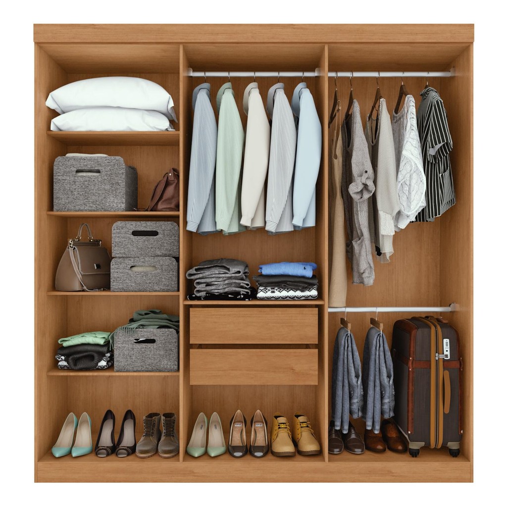 Guarda Roupa Casal 6 Portas Easy Slim Amendoa Clean/off White — imagen 4