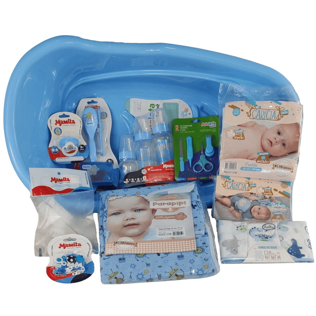 Kit Completo Banho Bebê - Banheira 22L Toalha Mamadeira Kit Fralda 5UN Roupão Balde Bacia Ítens Para o Enxoval e Higiene — imagen 2