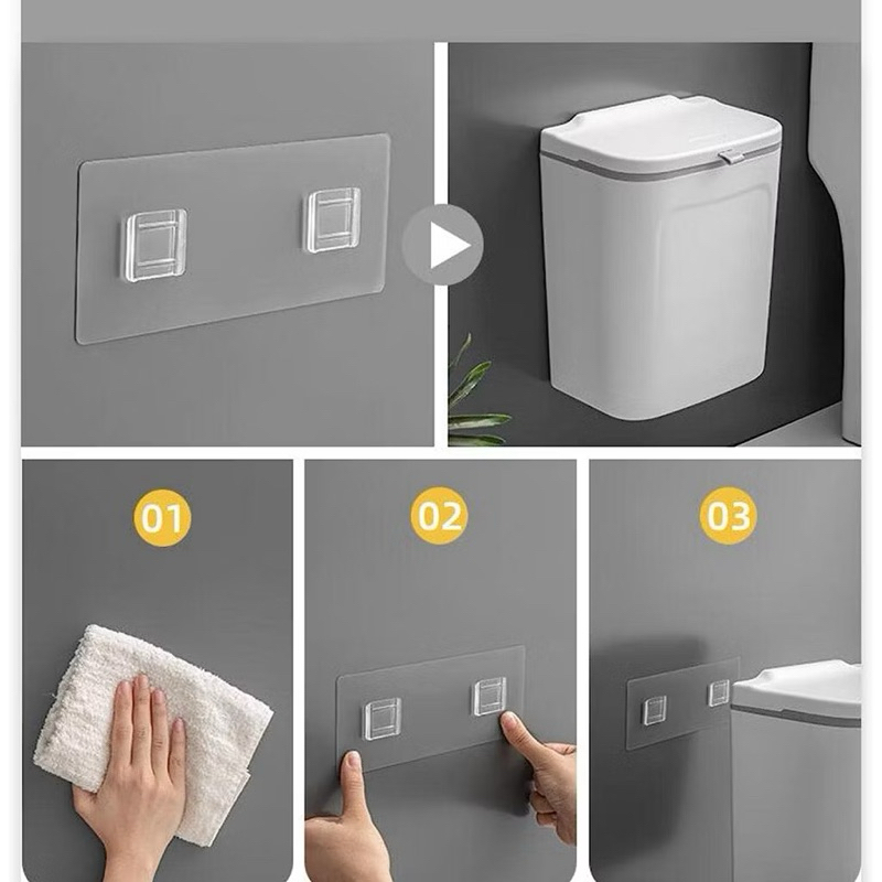 kit banheiro lixeira suspensa+Escova de Silicone p/Vaso Sanitário 2em1 Base de Banheiro Privada-acessorios para banheiro — imagen 4