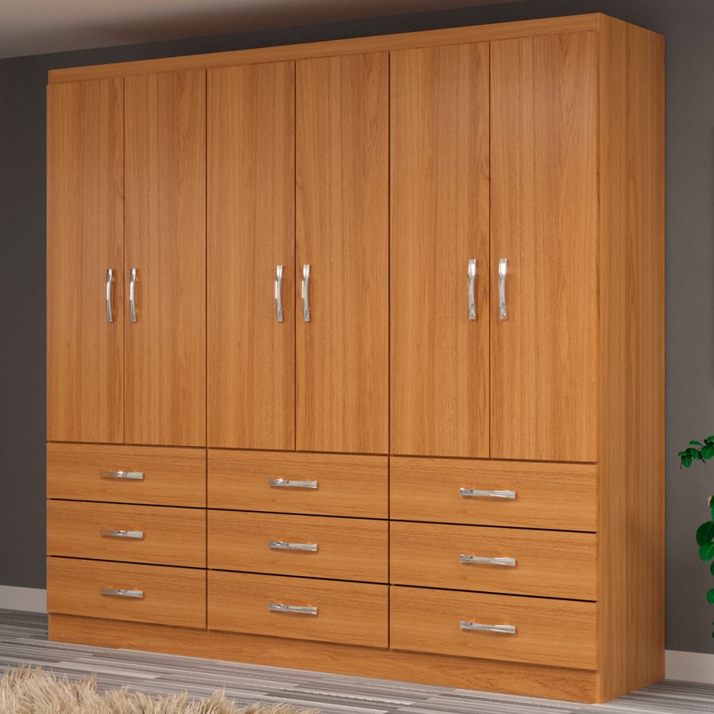 Guarda-Roupa Casal Bergamo 6 Portas 9 Gavetas — imagen 8