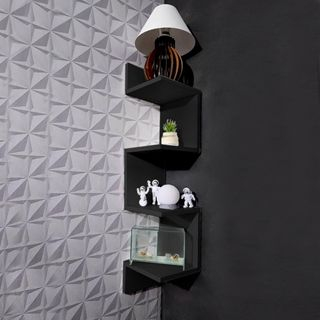Prateleira De Canto Livros Nicho Mdf Decoração Branca Preta — imagen 8