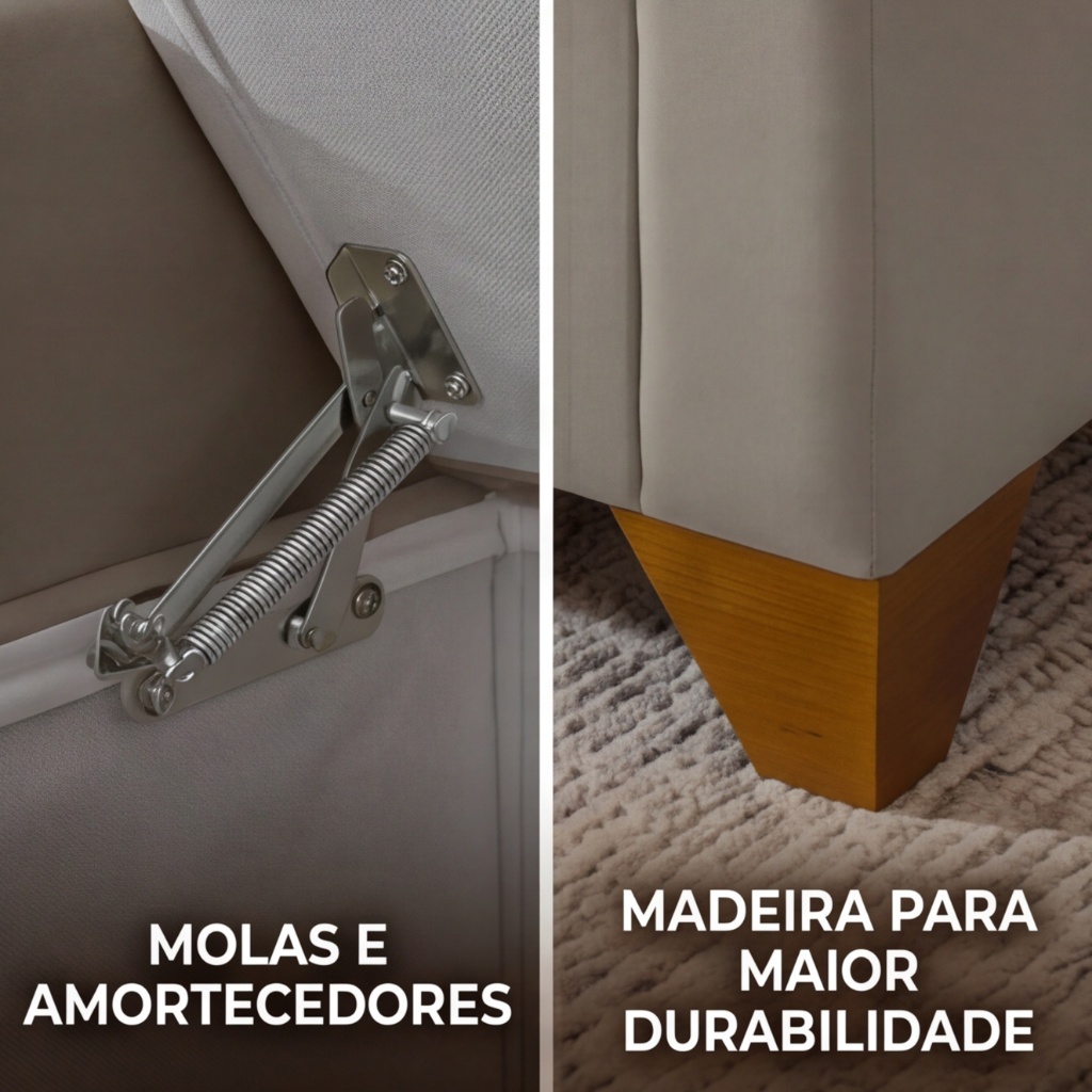 Sofá Banco Divã Recamier Baú Califórnia 1,20m Moderno Luxo Recepção Quarto Confortavel Luxo — imagen 7