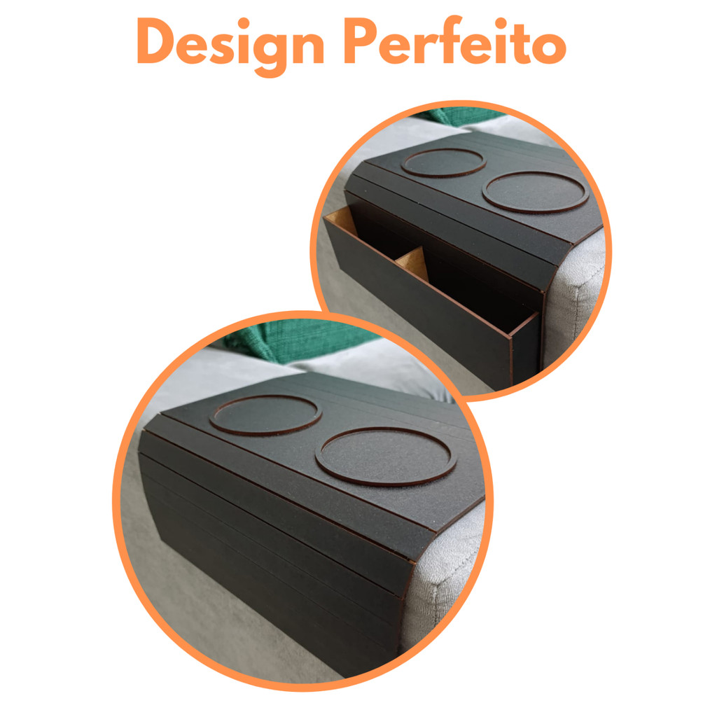 Kit 2 Esteiras Porta Copo Braço Suporte de Sofa Apoio Para Bebidas — imagen 6