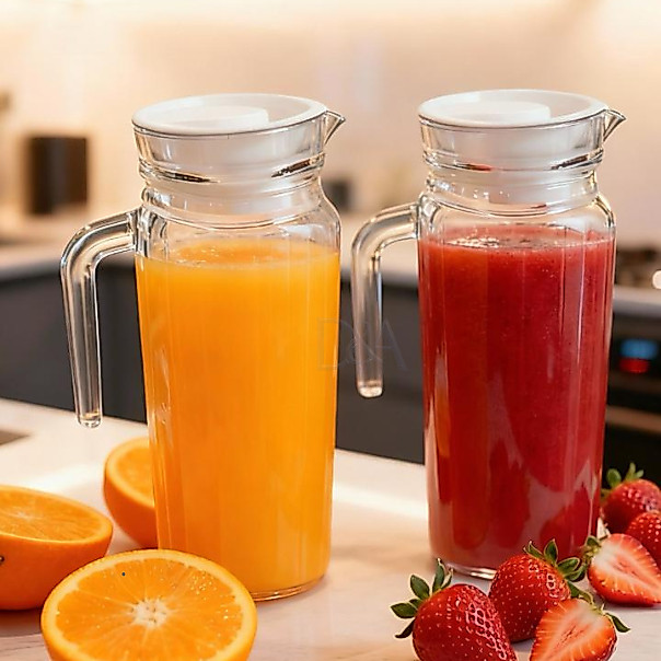Jarra de Vidro Suiça 1L com Tampa Água Suco Vidro Resistente — imagen 8
