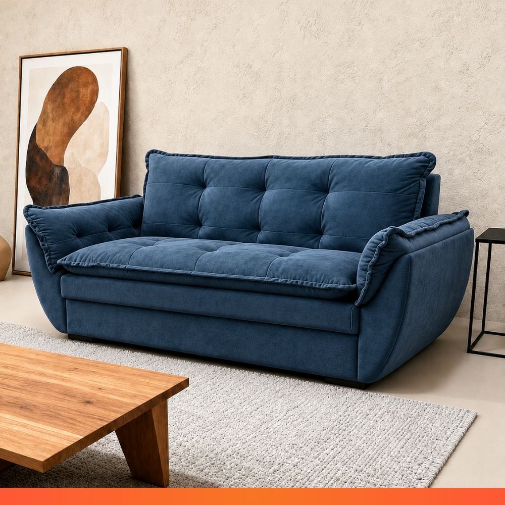 Sofá  2 Lugares Namoradeira Safira 1,55m Suede Extra Macio — imagen 3