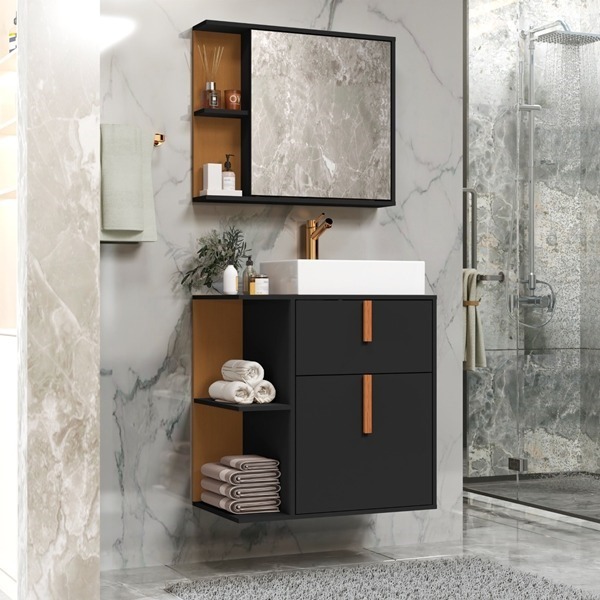 Kit Armário Organizador Gabinete P/ Banheiro Com Espelheira E Cuba Star Portas Dalla Outlet Plus — imagen 5